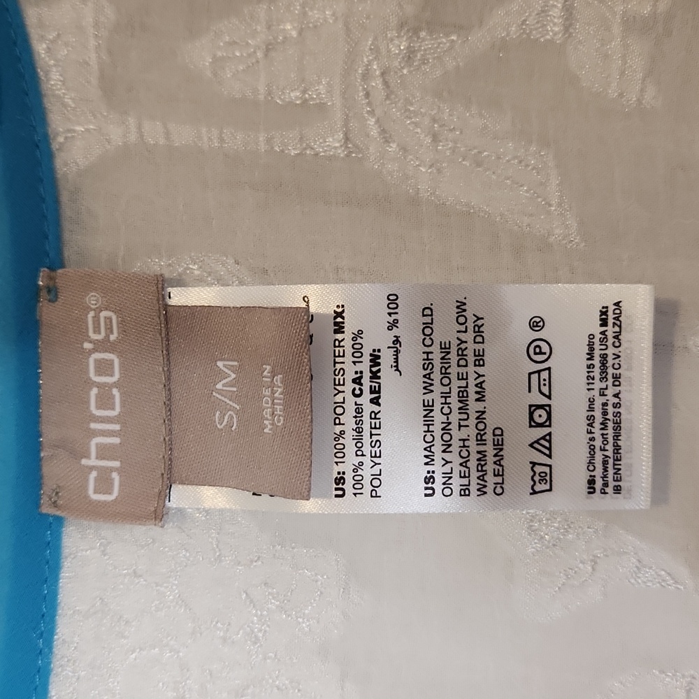 Chico's White Textured Kimono S/M - Picture 2 of 6